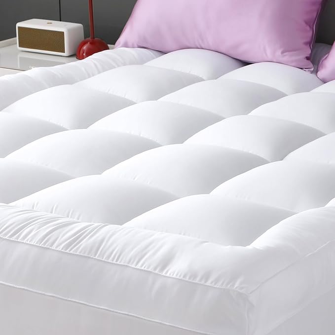 YUGYVOB Mattress Pad Extra Thick, Cooling, and Breathable California King Mattress Topper 8-21" Deep Pocket Soft Down Alternative Fill