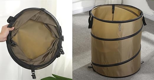 Collapsible Trash can/Folding Garbage Cans,Portable Trash can,Pop Up Trash Can,for Camping Garbage Can Collapsible,Clothes and Toys Recycle bin (BrownColor) - Image 6