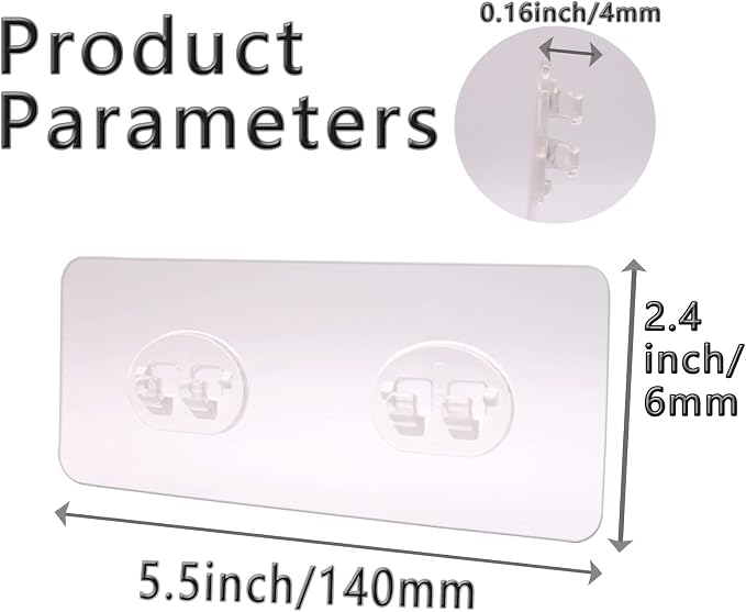 8 Pack Shower Caddy Adhesive for Replacement, Strong Transparent Adhesive for Shower Caddy Sticky Pads, No Drilling for Corner Shelf Basket, Bathroom Storage Shelves, Kitchen Racks and Soap Holder - Image 3