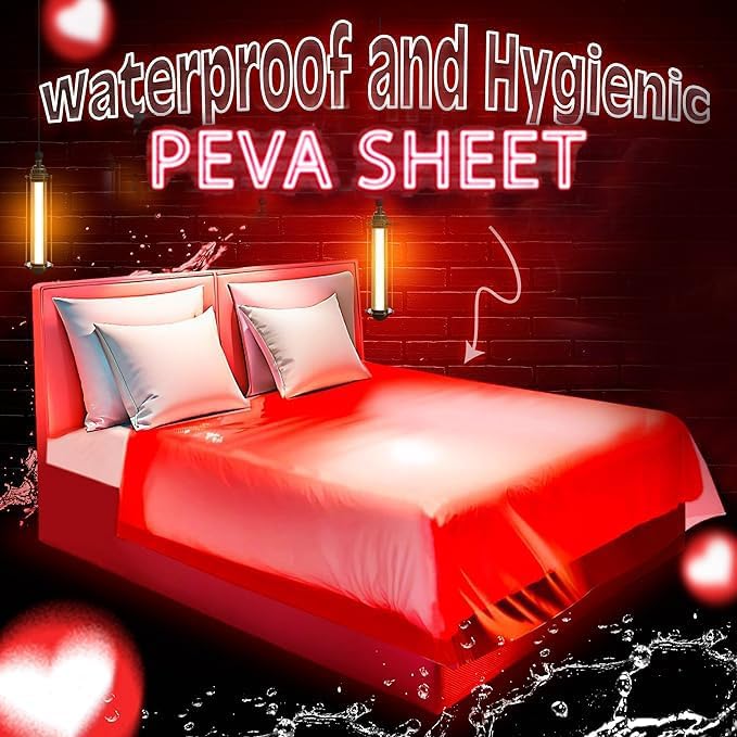 Skywin Waterproof Mattress Protector - Waterproof Sex Blanket Queen Size, Vinyl Massage Sheet, Adult Play Sheets, Sex Sheets Roleplay Games, Love Blanket, Valentine’s Day Gifts for Him or Her (Red)