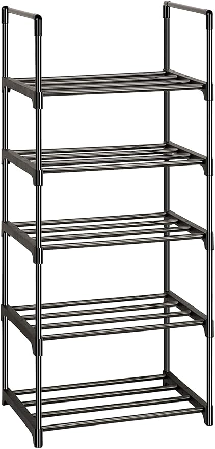OYREL Shoe Rack, Sturdy Metal Shoes Rack Organizer,Narrow Shoes Stand Shelf 5 Tier Shoe Racks for Closets Small Space by OYREL