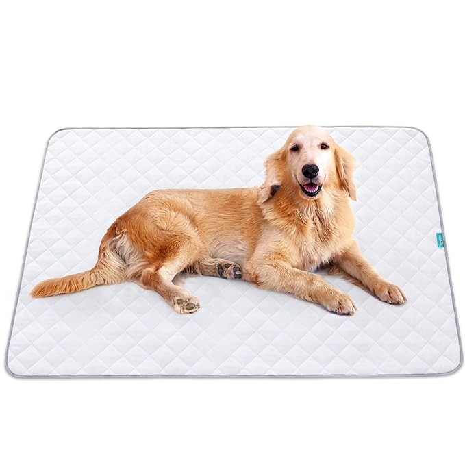 Waterproof Mattress Protector 34" x 52", Non-Slip & Washable Mattress Pad, 4 Layers Incontinence Bed Pads for Elderly, Kids and Women, Pee Pads for Dogs, White