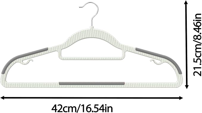 40 Pack Heavy Duty Plastic Hangers, Non Slip Clothes Hangers with Rubber Pads and 360° Hook - Thin Space Saving Hanger, Closet Organizer for Shirt, Pants, Suit, Skirt,Coat - Gray - Image 8