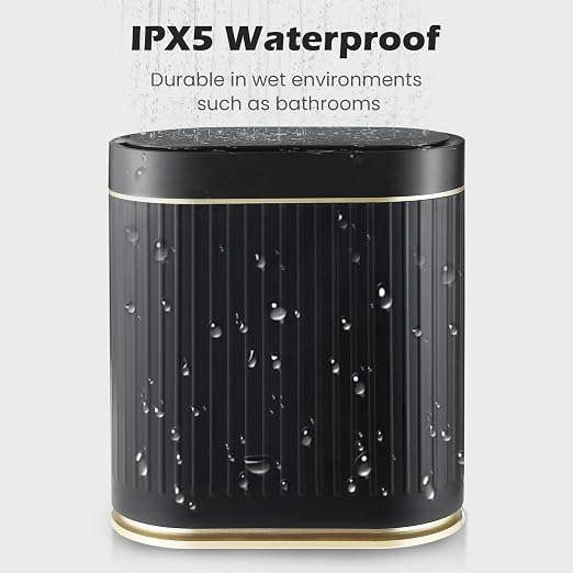SYNCVIBE Bathroom Sensor Trash Can with Lid Automatic 2 Gallon Small Sensor Garbage Bin, 7.5 Liter Motion Sensor Smart Rubbish Bin Bathroom Decor, Slim Waterproof Plastic Garbage Can, Black Gold - Image 6