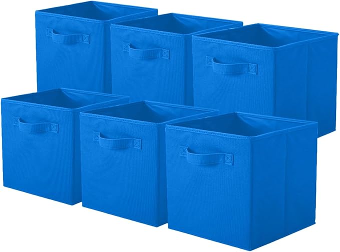 ShellKingdom Storage Bins, Foldable Fabric Storage Cubes And Cloth Storage Organizer Drawer For Closet And Toys, 6 Pack (Royal Blue) by ShellKingdom