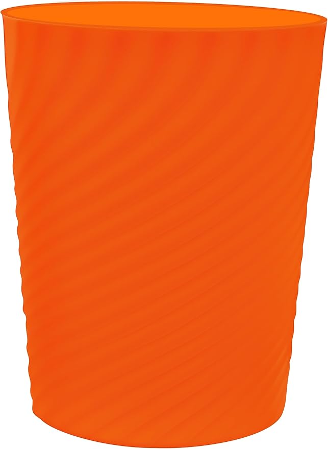 DAJITRE 1.8 Gallon Small Trash Can Wastebasket Recycling Bin Slim Profile for Compact Spaces Bathroom, Office, Bedroom, Kitchen (1.8 Gallon, Orange) by DAJITRE