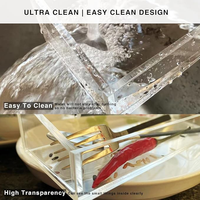 Bakzon Acrylic Shower Shelves 2 Pack, Adhesive Bathroom Shelves No Drill, Clear Acrylic Shower Caddy Wall Mounted Organizer for Inside Shower, Bathroom Storage Shelf - Image 4