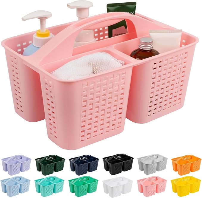 Tiawudi Portable Shower Caddy, Caddy Organizer with Handle, Plastic Shower Basket Hold Soap, Shampoo, Hair Supplies and Beauty Products, Cleaning Supplies Organizer for Home, Dorm, Shelf and Cabinet by Tiawudi