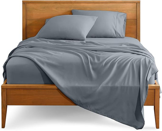 Bare Home Twin Sheet Set - 1800 Ultra-Soft Microfiber Twin Bed Sheets - Double Brushed - Deep Pockets - Easy Fit - 3 Piece Set - Bedding Sheets & Pillowcases (Twin, Steel Blue)