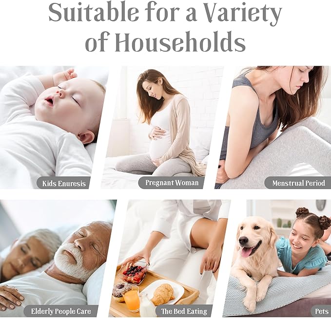 2 Pack Waterproof Mattress Protector, King Size Mattress Pad with Deep Pocket 6"-18" Depth, Soft Noiseless Dirt-Proof Bed Mattress Cover Washable for Home, Bedroom, Hotel (Gray)