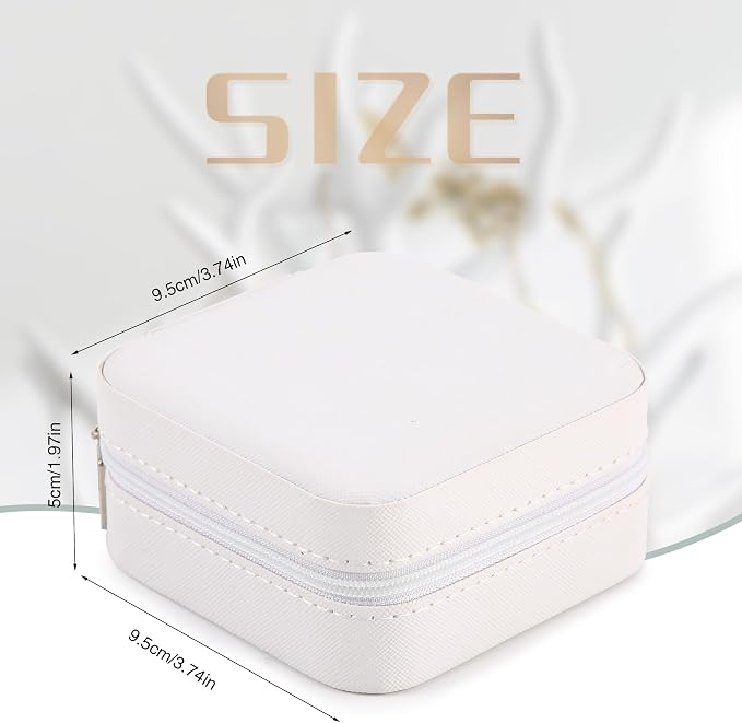 Neveika Jewelry Box with Mirror,Small Jewelry Organizer Box，Travel Jewelry Case for Women，Gift Jewelry Boxes for Female Girls (mirror white) - Image 2