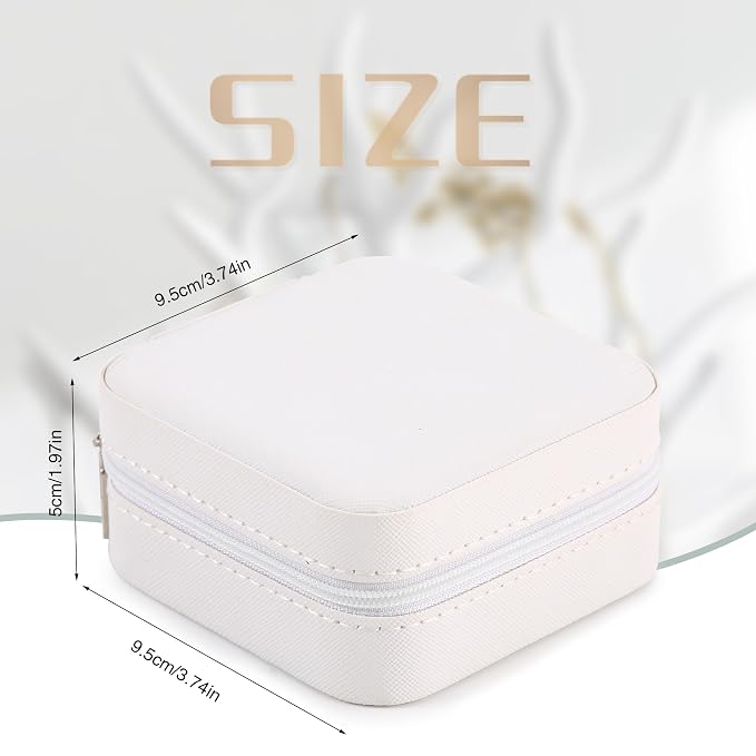 Neveika Jewelry Box with Mirror,Small Jewelry Organizer Box，Travel Jewelry Case for Women，Gift Jewelry Boxes for Female Girls (4pcs mirror white) - Image 2