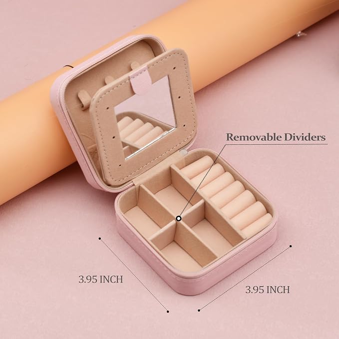 MODENGKONGJIAN Travel Jewelry Case for Women Fashion, Ring Necklace Earring Jewelry Holder Organizer Box, Small Portable Jewellery Storage, Initial W - Image 2