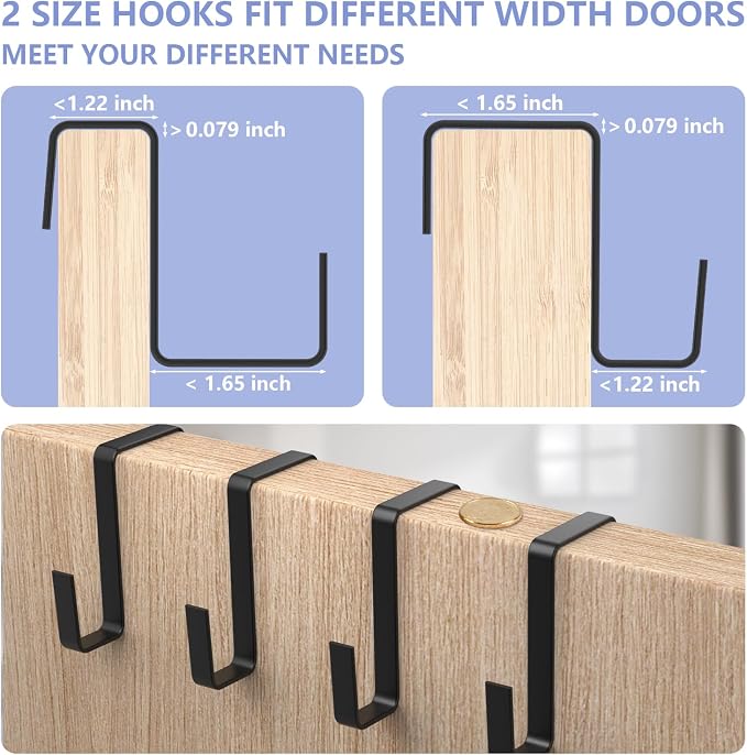FENTEC 1 Pack 8 Shelves Over The Door Shoe Organizer, 68" Exlarge Deep Pockets Hanging Shoe Organizer, Shoe Rack for Closet, Shoe Holder for Boots,Over Door Organizer in Home, RV, Dorm, Black - Image 8
