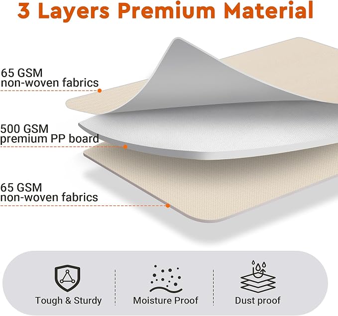StorageTastic 4 Pack Bed Sheet Closet Organizers and Storage,Sturdy Foldable Storage Containers with Window and Label,Storage and Organization for Bedding Sheets,Duvet Covers,Blankets (Beige) - Image 3