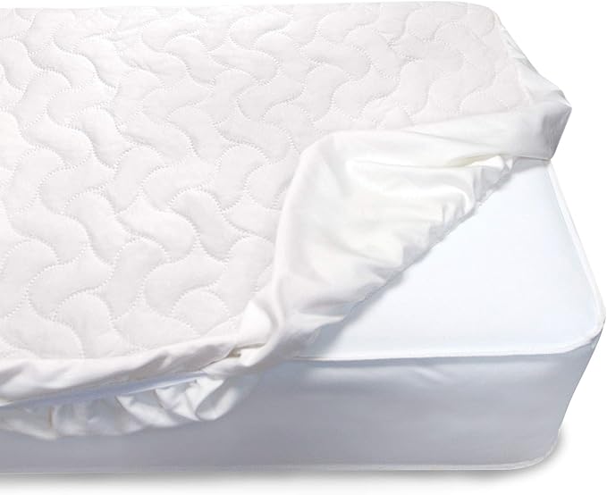Serta Sertapedic Crib Mattress Protector with Nanotex Stain Repel and Release – Washable and Waterproof Mattress Pad Cover – Essentials for Newborn Baby and Toddler, 52"x 28", White