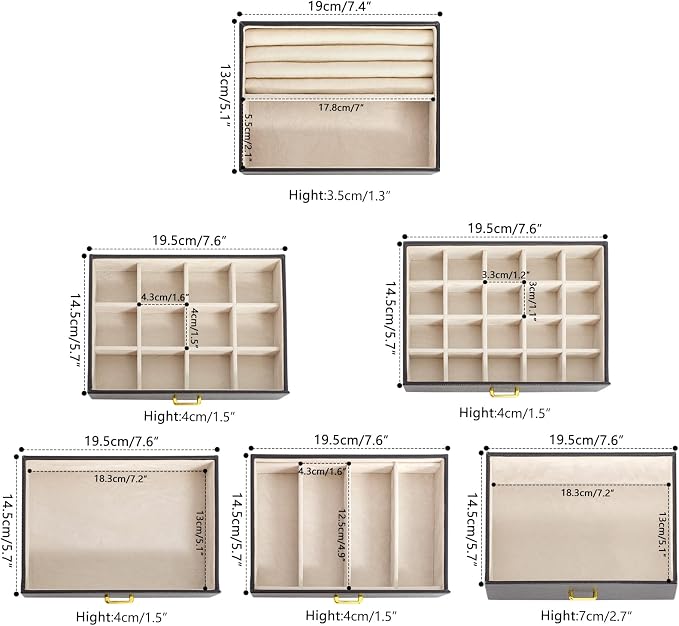 AKOZLIN Large Jewelry Box Organizer Functional with Big Mirror, Leather Jewelry Storage Case for Women Girls Ring Necklace Earring Bracelet Holder Organizer - Image 4