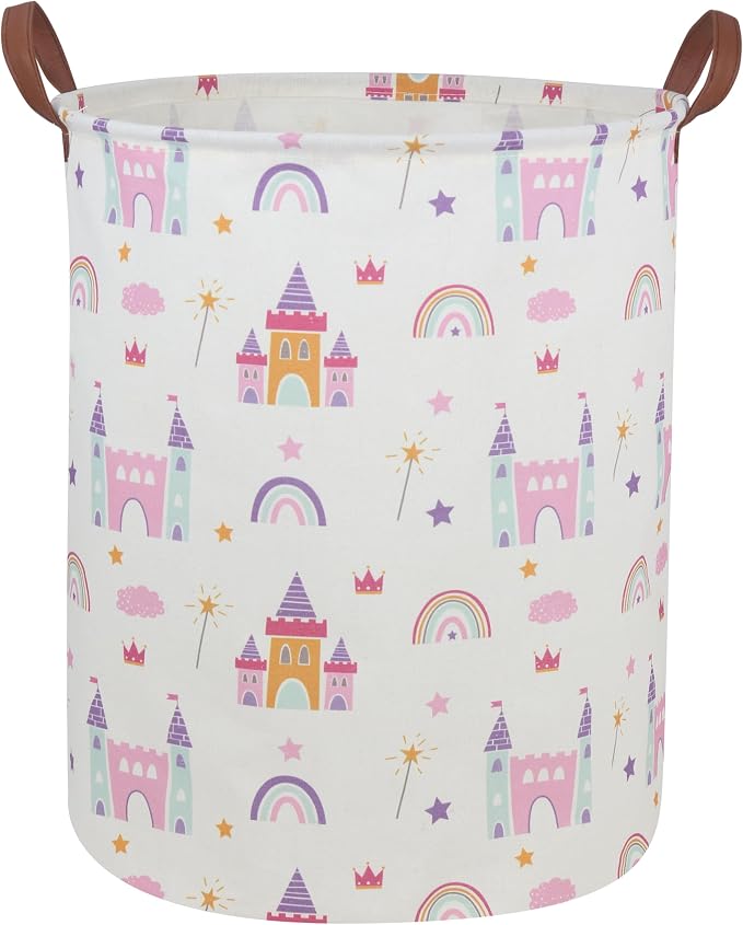 Kids Laundry Hamper Girls Hamper for Nursery Boy and Girl Elephant Hamper Cute Kids Toys Storage Bin Organizer Room Decor for Home(Castle) by DDBASKET