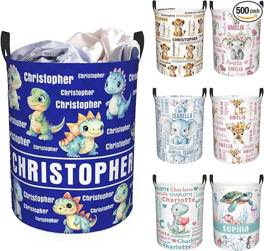 Custom Name Laundry Hamper, Personalized Laundry Basket with Name for Baby Boys Girls, Customized Collapsible Dirty Clothes Hamper Storage with Handles for Bedroom Bathroom Dorm Room Decor by Ownxhbc