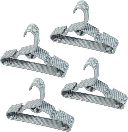 40pcs Grey Baby Nursery Closet Hangers,Non-Slip Laundry Infant Pant Hanger for Newborn Clothes,Stackable Hangers,Save Space Ultra-Thin Child Coat Hanger for Girl Boy Toddler Kids by VIIBASE