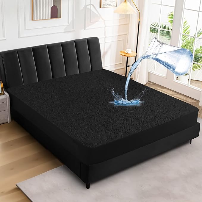 Sufdari Waterproof Mattress Protector, Full Quilted Fitted Mattress Cover, Breathable & Noiseless Mattress Pad, Ultra Soft Bed Cover Fitted Sheet Fits Up to 8-18" Deep Pocket