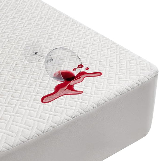 Premium Bamboo Mattress Protector – Queen Size, Waterproof, & Ultra Soft Breathable Noiseless Washable Bed Mattress Cover for Comfort & Protection MC01QUEEN-L