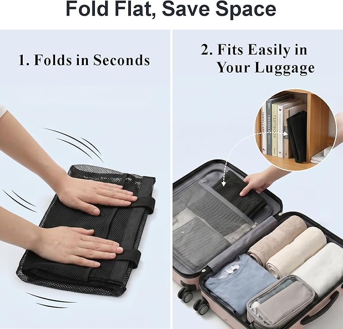 F-color Mesh Shower Caddy Portable for College Dorm Room Essentials with S Hook, 8 Pockets 2 Handles Quick Dry Shower Bag for Camping, Travel, Gym, Bathroom, Hanging Toiletry Organizer, Black - Image 5