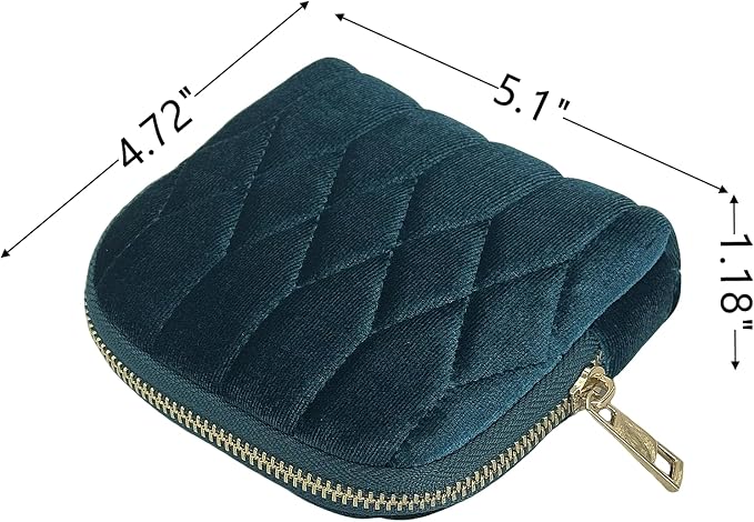 Small Travel Jewelry Case - Jewelry Travel Organizer Bag with for Bracelets, Necklaces, Bangles, Jewelry Organizer Storage Bag Gift for Women Girls,5.1x4.72x1.18 IN- RJB001-Blue - Image 2