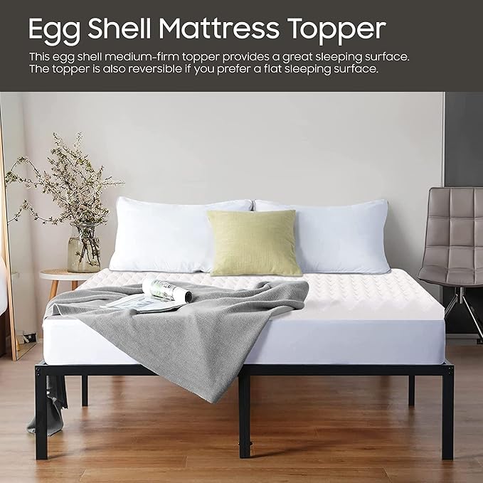 Treaton 1-inch Soft Foam Toppers with Convoluted Egg Shell Design | Extends Mattress Topper Life, Provides Proper Back Support and Relieves Pain, Improves Better Posture, Full, Green