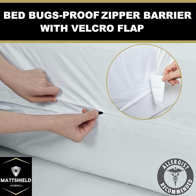 MATTSHIELD Ultimate 3-Piece Kit - Bed Bug-Proof Mattress Cover Twin XL - 100% Cotton Top + 2 Pillow Protectors with Zipper - 6 Sided Waterproof Encasement, Total Defense Kit