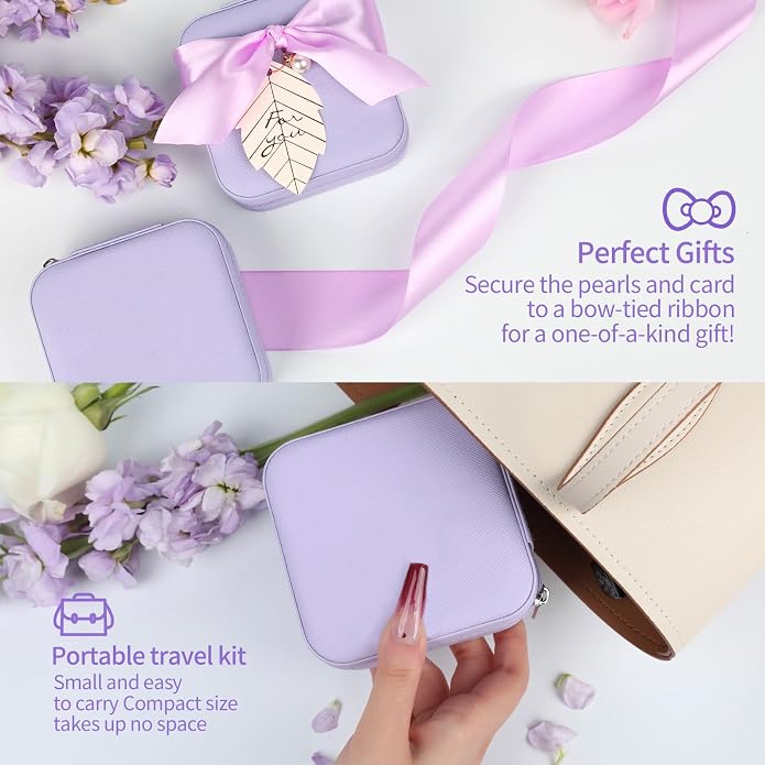 AYGXU Travel Jewelry Box for Women and Girls - Small Case With Initial A-Z - Teacher Gifts - Image 5