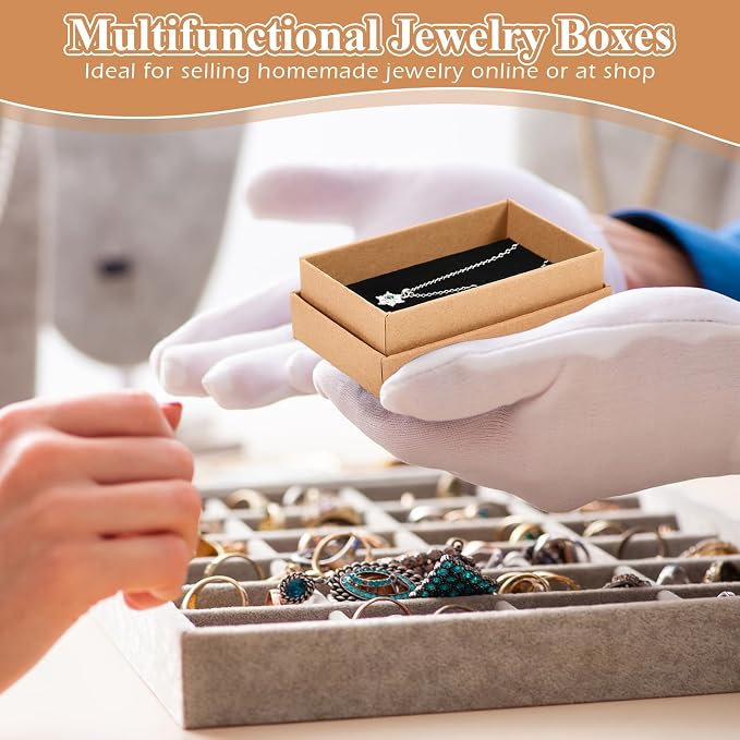 Batiyeer 36 Pcs Cardboard Jewelry Gift Boxes Jewelry Boxes Packaging Small Earring Gift Box with Lids for Necklace Ring Bracelet Party - Image 5