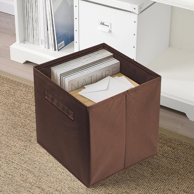 ShellKingdom Foldable Fabric Storage Cubes And Cloth Organizer Drawer For Closet And Toys, 6 Pack (Chocolate) - Image 7