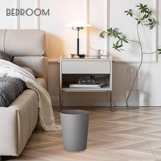 UUJOLY Small Trash Can Wastebasket Garbage Can Container Bins for Bathrooms, Laundry Room, Kitchens, Offices, Kids Rooms, Dorms (Dark Grey, 2 Pack) - Image 4