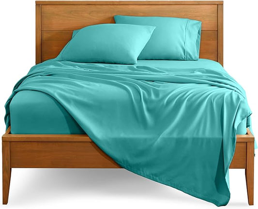 Bare Home Split King Sheet Set - 1800 Ultra-Soft Microfiber Bed Sheets - Double Brushed - Deep Pockets - Easy Fit - 5 Piece Set - Bedding Sheets & Pillowcases (Split King, Turquoise)