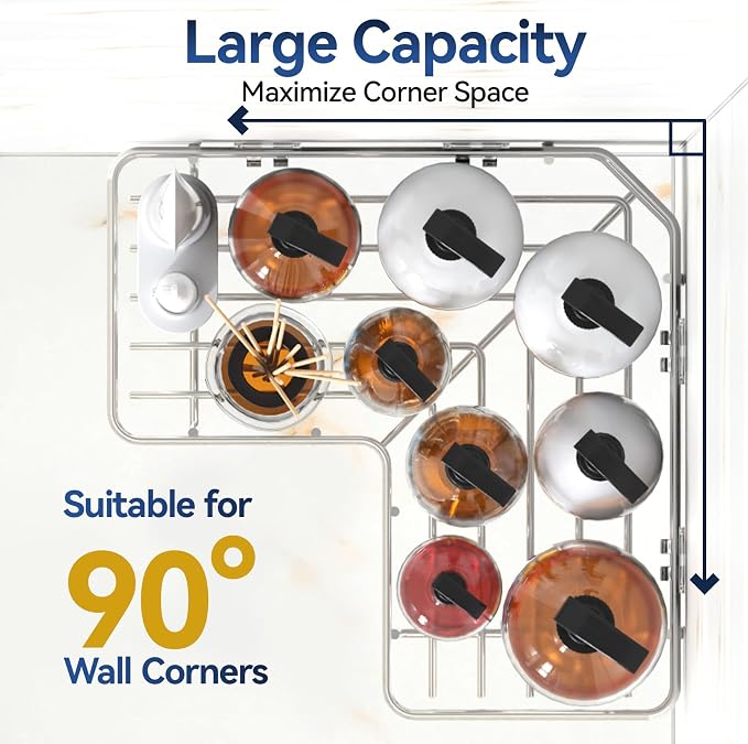 YASONIC Corner Shower Caddy Organizer, Self-Adhesive Rustproof Bath Shelves with Soap Holder & 4 Hooks, Large Capacity Shower Storage Rack for Bathroom Organization, (3Pack, Silver) - Image 5
