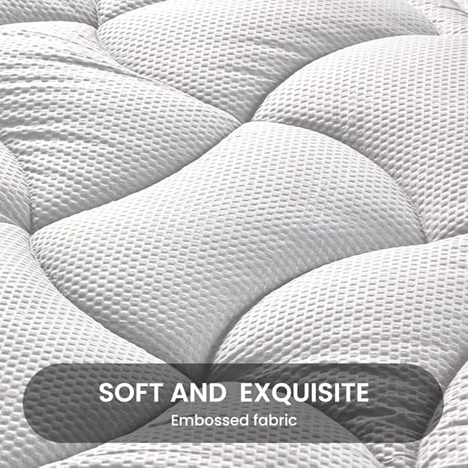 SLEEP ZONE Cooling Mattress Topper Cal King, Premium Zoned Quilted Mattress Pad, Pillow Top Mattress Protector Cover, Machine Wash Durable, Deep Pocket 8-21 inch, Silver Grey, Cal King