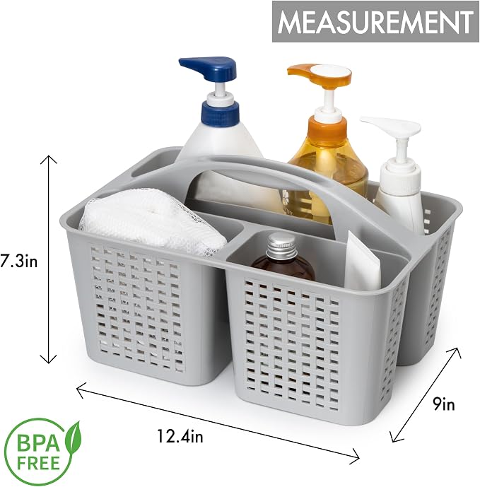 Tiawudi Portable Shower Caddy, Caddy Organizer with Handle, Plastic Shower Basket Hold Soap, Shampoo, Hair Supplies and Beauty Products, Cleaning Supplies Organizer for Home, Dorm, Shelf and Cabinet - Image 2