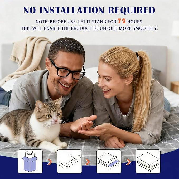 SHOUREN Memory Foam Mattress Topper King for Back Pain Relief, 2~3In Thick Plush Gel Foam Bed Topper 1700 GSM, Smooth & Supportive Pressure Relief, 80" x 78"