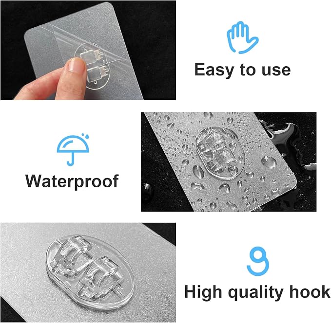 Upgraded Shower Caddy Adhesive Replacement,Strong Adhesive Hooks for Shower Caddy, Waterproof Shower Shelf Adhesive, Shower Adhesive Strips for Shower Organizer and Kitchen Racks (5 Pcs(Triple Hooks)) - Image 3