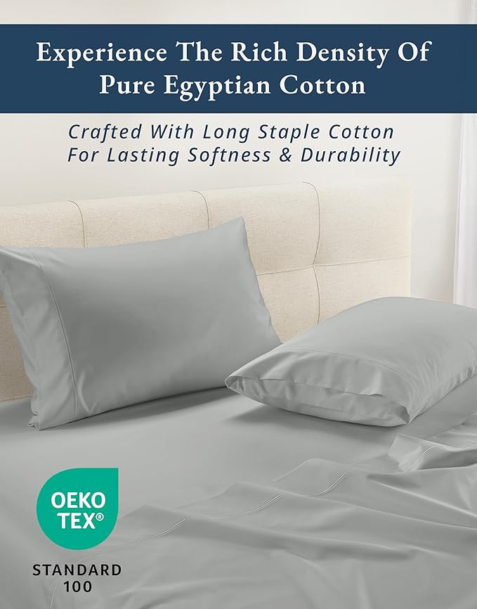 LANE LINEN 100% Egyptian Cotton Queen Sheet Set, Soft & Comfy Hotel Like Thick Fully Elasticized Mercerized Long Staple Cotton Sheet Queen Size Set, No Pill Fade Resistant Queen Sheets - Lime Stone