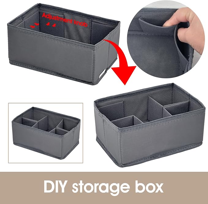 VERONLY Cosmetic Storage Bins Makeup Organizer, Adjustable Multifunction Storage Box Desk Drawer Divider for Makeup Brushes, Bathroom Countertop or Dresser, Set of 4 - Image 2