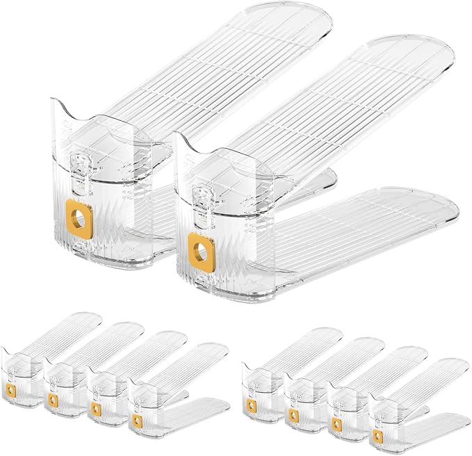 CiBiZi Shoe Slots Organizer Clear 10Pack Adjustable Shoe Stacker for Closet Organization Double Layer Shoe Rack Holder Space Saver Shoe Storage Organizer Zapatero Organizador by CiBiZiUS