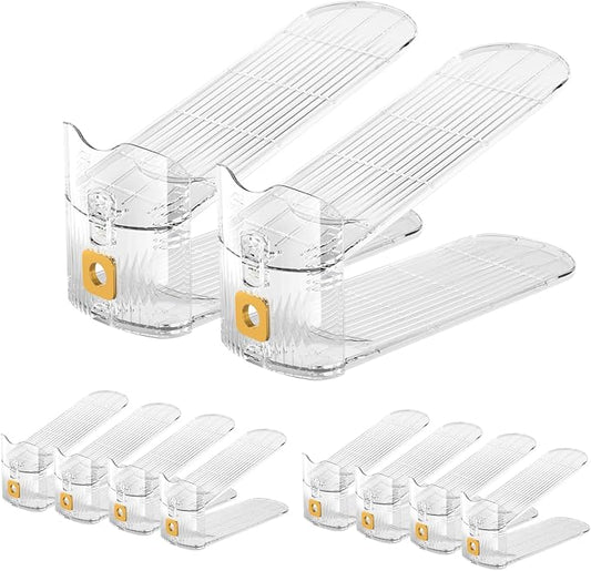CiBiZi Shoe Slots Organizer Clear 10Pack Adjustable Shoe Stacker for Closet Organization Double Layer Shoe Rack Holder Space Saver Shoe Storage Organizer Zapatero Organizador by CiBiZiUS