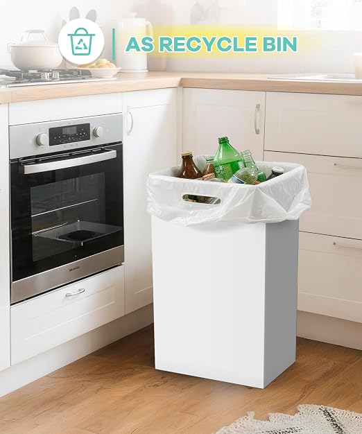 4 Pack Disposable Trash Cans for Parties, 13 Gallon Large Collapsible Garbage Cans with Handle, Thick Recycled Cardboard Recycling Bins for Party Events Camping (13.5" L x 10.0" W x 21.7" H), White - Image 8