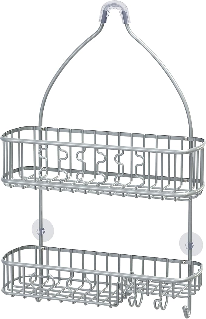 Simple Houseware Bathroom Hanging Shower Head Caddy Organizer, Silver (26 x 16 x 5.5 inches) by SimpleHouseware