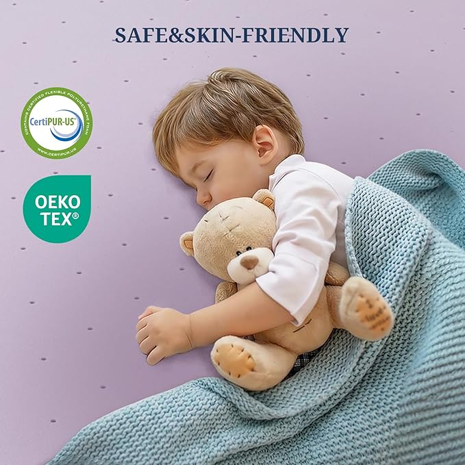 3 Inch Mattress Topper King, Gel Infused Memory Foam Mattress Topper for Pressure Relief, Breathable Bed Topper in a Box, CertiPUR-US Certified, Purple, 76"×80"