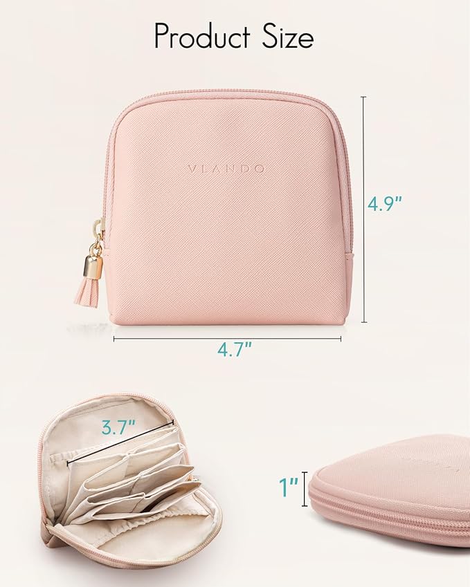VLANDO Small Travel Jewelry Organizer,Jewelry Pouch Bags,Velvet Jewelry Storage Bag for Bracelet Rings Earring,Portable Jewelry Travel Case for Traveler-Pink - Image 5