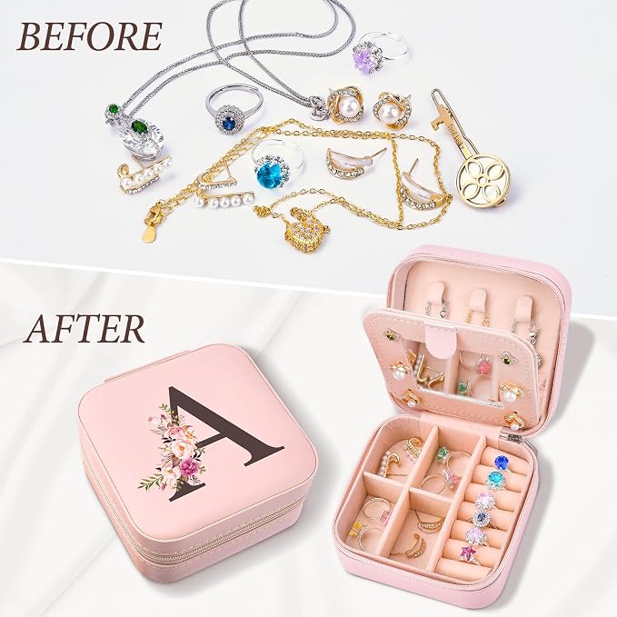 Mothers Day Mom Gifts for Wife Daughter - Stocking Stuffers for Teens Women - Teen Girl Gifts Trendy Stuff Travel Jewelry Box Case Organizer Personalized Christmas Birthday Gift Easter Basket Stuffers - Image 5