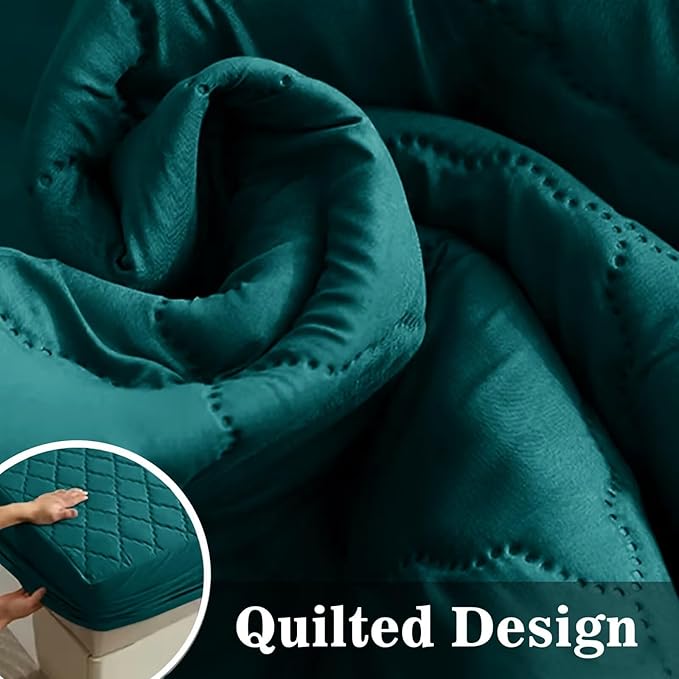 Shatex King Size Mattress Pad - Breathable Quilted Mattress Topper Protector with 8-16 Inches Deep Pocket, Machine Washable (78x80inch,Dark Green)